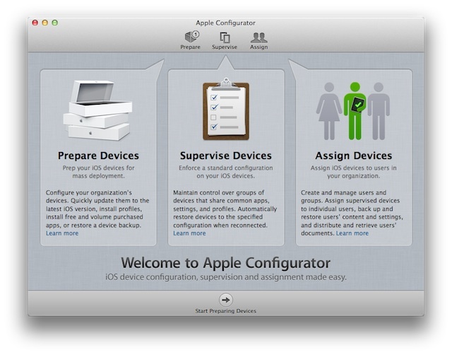 Apple Configurator Interface